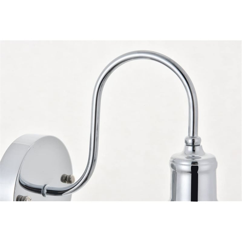 Living District Histoire 1-Light Metal Wall Sconce in Chrome and Clear