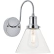 Living District Histoire 1-Light Metal Wall Sconce in Chrome and Clear