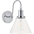 Living District Histoire 1-Light Metal Wall Sconce in Chrome and Clear