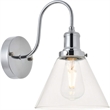 Living District Histoire 1-Light Metal Wall Sconce in Chrome and Clear