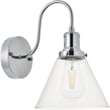 Living District Histoire 1-Light Metal Wall Sconce in Chrome and Clear