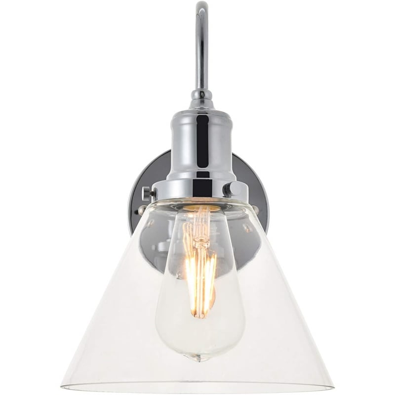 Living District Histoire 1-Light Metal Wall Sconce in Chrome and Clear