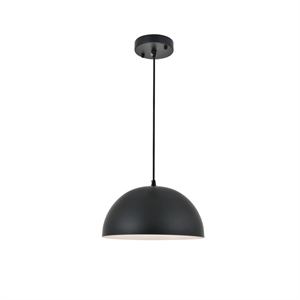 Living District Forte 1-Light Mid-Century Metal Pendant in Black