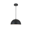 Living District Forte 1-Light Mid-Century Metal Pendant in Black