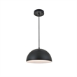 Living District Forte 1-Light Mid-Century Metal Pendant in Black