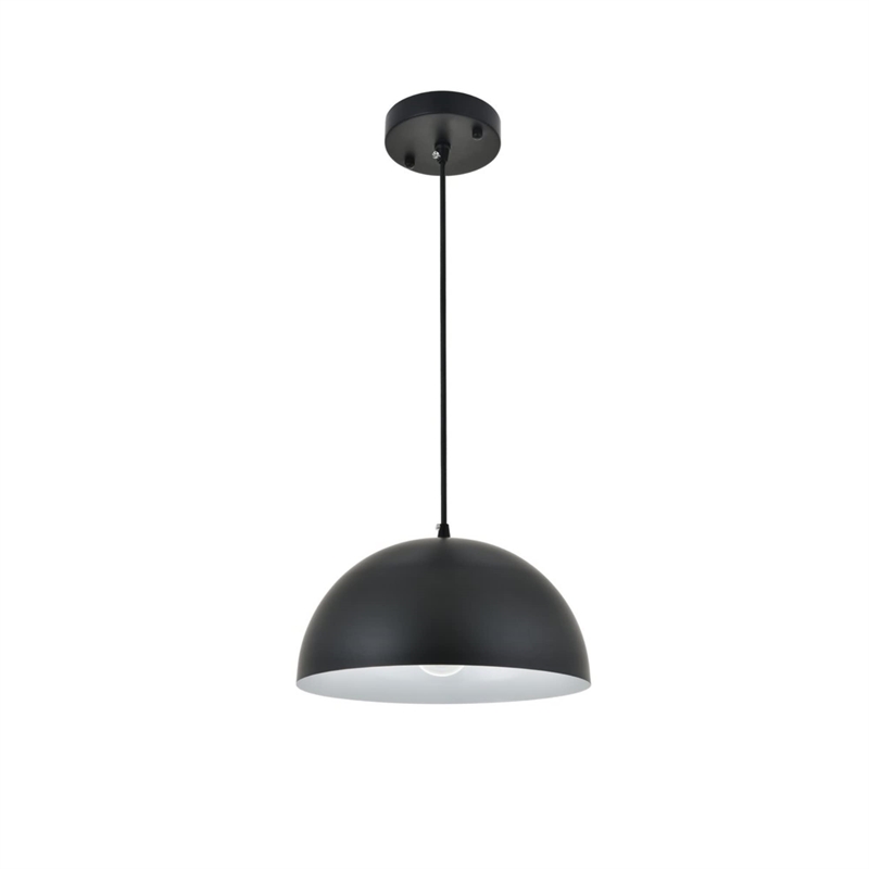 Living District Forte 1-Light Mid-Century Metal Pendant in Black