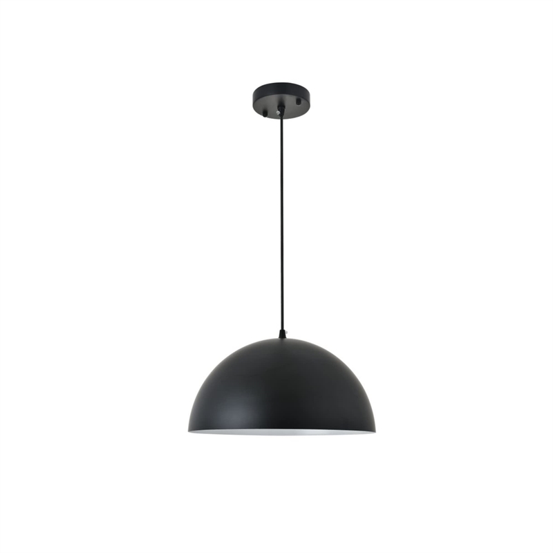 Living District Forte 1-Light Mid-Century Metal Pendant in Black Finish