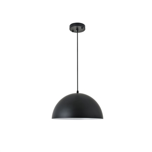 Living District Forte 1-Light Mid-Century Metal Pendant in Black Finish