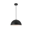 Living District Forte 1-Light Mid-Century Metal Pendant in Black Finish