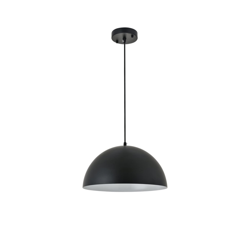 Living District Forte 1-Light Mid-Century Metal Pendant in Black Finish