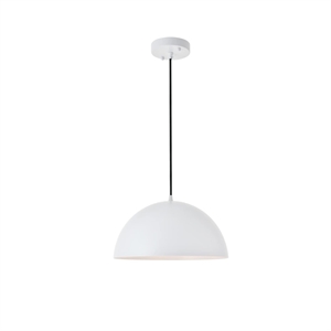 Living District Forte 1-Light Mid-Century Metal Pendant in White