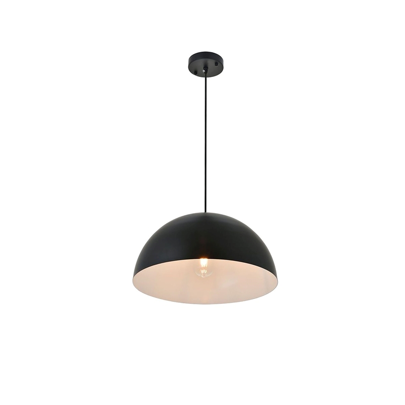 Living District Forte 1-Light Mid-Century Metal Pendant - Black Finish