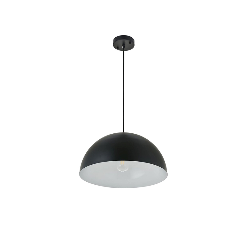 Living District Forte 1-Light Mid-Century Metal Pendant - Black Finish