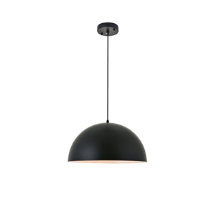 Living District Forte 1-Light Mid-Century Metal Pendant - Black Finish