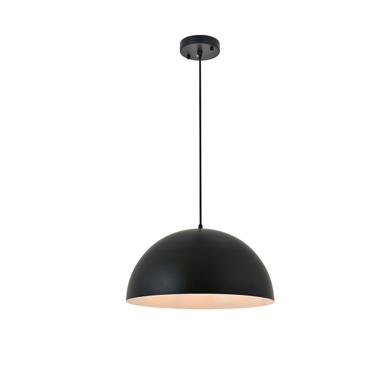 Living District Forte 1-Light Mid-Century Metal Pendant - Black Finish