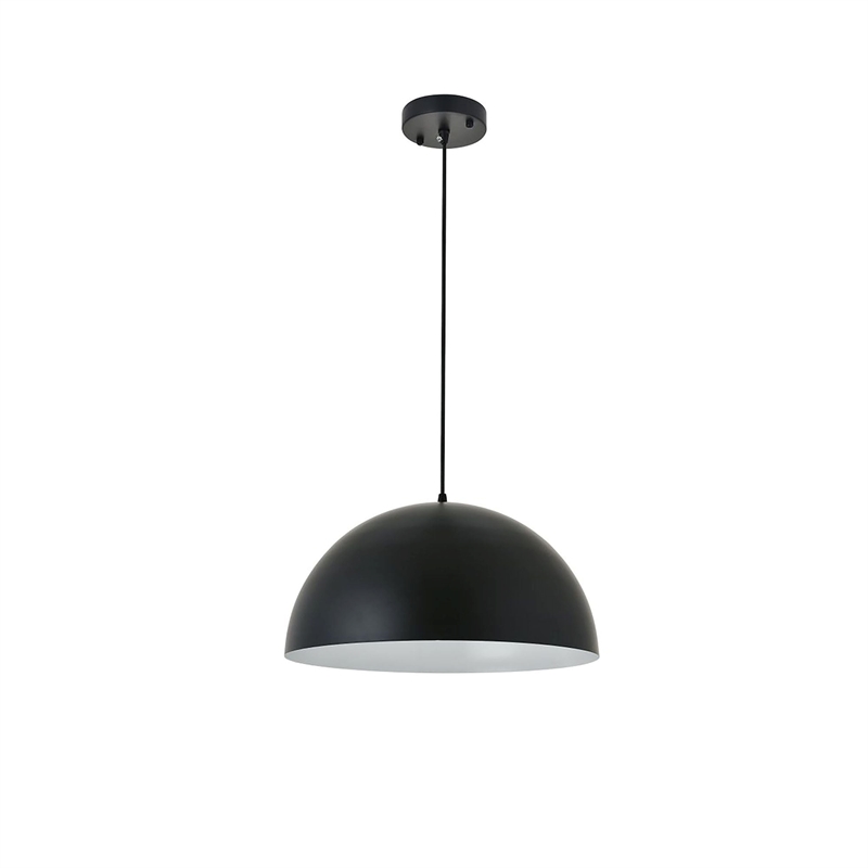 Living District Forte 1-Light Mid-Century Metal Pendant - Black Finish