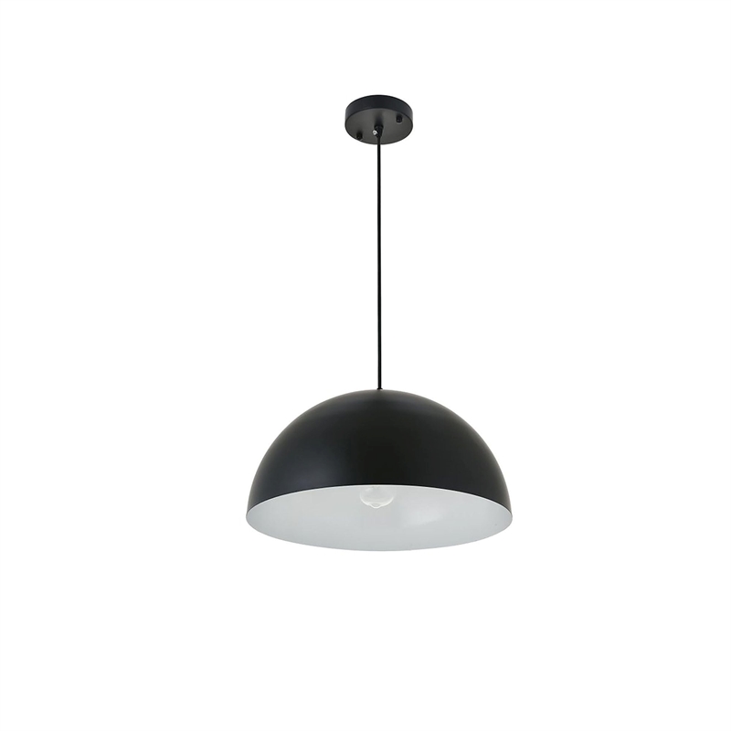 Living District Forte 1-Light Mid-Century Metal Pendant - Black Finish