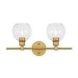 Living District Collier 2-Light Metal Wall Sconce in Brass and Clear Glass