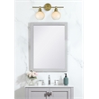 Living District Collier 2-Light Metal Wall Sconce in Brass and Frosted White