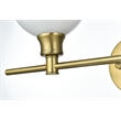 Living District Collier 2-Light Metal Wall Sconce in Brass and Frosted White