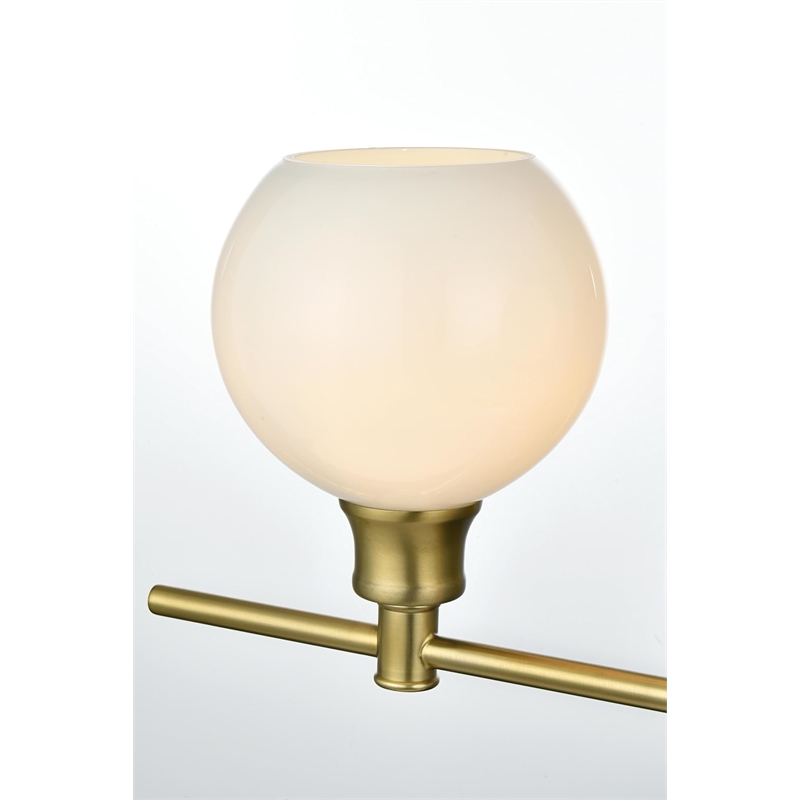 Living District Collier 2-Light Metal Wall Sconce in Brass and Frosted White