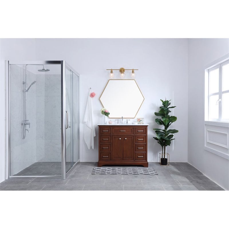 Living District Gene 3-Light Mid-Century Metal Wall Sconce in Brass and Clear