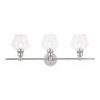 Living District Gene 3-Light Metal Wall Sconce in Chrome and Clear Glass