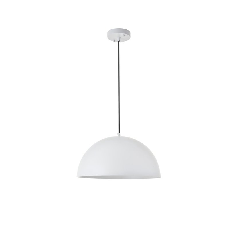 Living District Forte 1-Light Mid-Century Metal Pendant - White Finish