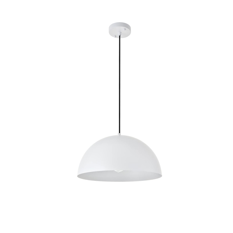 Living District Forte 1-Light Mid-Century Metal Pendant - White Finish