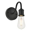 Living District Serif 1-Light Mid-Century Metal Wall Sconce in Black