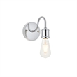 Living District Serif 1-Light Mid-Century Metal Wall Sconce in Chrome