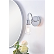 Living District Serif 1-Light Mid-Century Metal Wall Sconce in Chrome