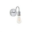 Living District Serif 1-Light Mid-Century Metal Wall Sconce in Chrome