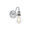 Living District Serif 1-Light Mid-Century Metal Wall Sconce in Chrome