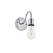Living District Serif 1-Light Mid-Century Metal Wall Sconce in Chrome