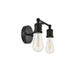 Living District Serif 2-Light Mid-Century Metal Wall Sconce in Black