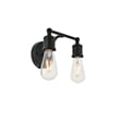 Living District Serif 2-Light Mid-Century Metal Wall Sconce in Black