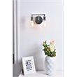 Living District Serif 2-Light Mid-Century Metal Wall Sconce in Chrome
