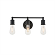 Living District Serif 3-Light Mid-Century Metal Wall Sconce in Black