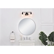 Living District Serif 3-Light Mid-Century Metal Wall Sconce in Black