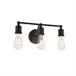 Living District Serif 3-Light Mid-Century Metal Wall Sconce in Black