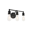 Living District Serif 3-Light Mid-Century Metal Wall Sconce in Black