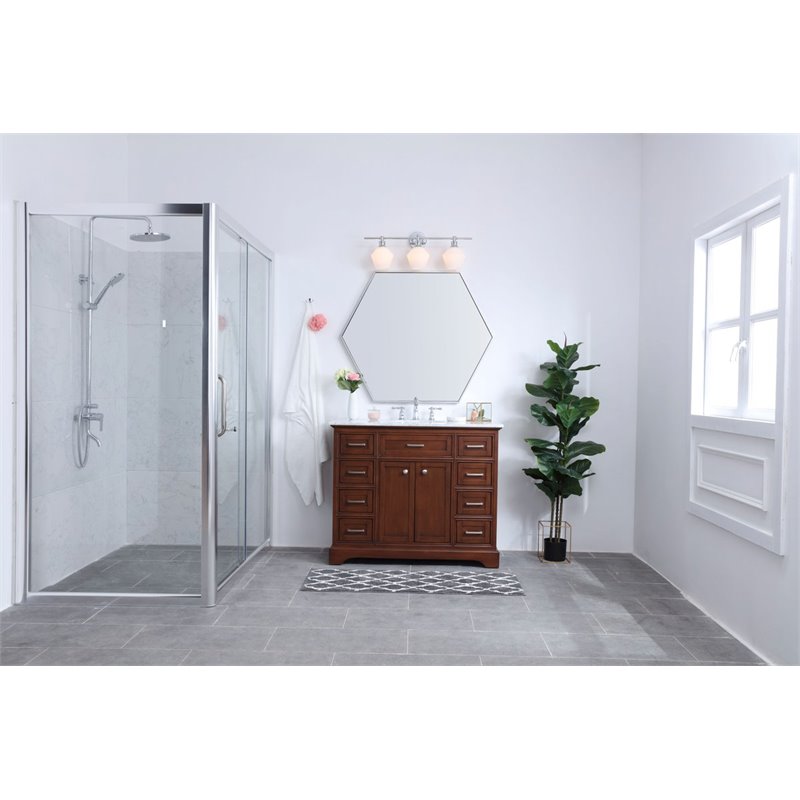 Living District Gene 3-Light Metal Wall Sconce in Chrome and Frosted White Glass