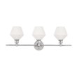 Living District Gene 3-Light Metal Wall Sconce in Chrome and Frosted White Glass