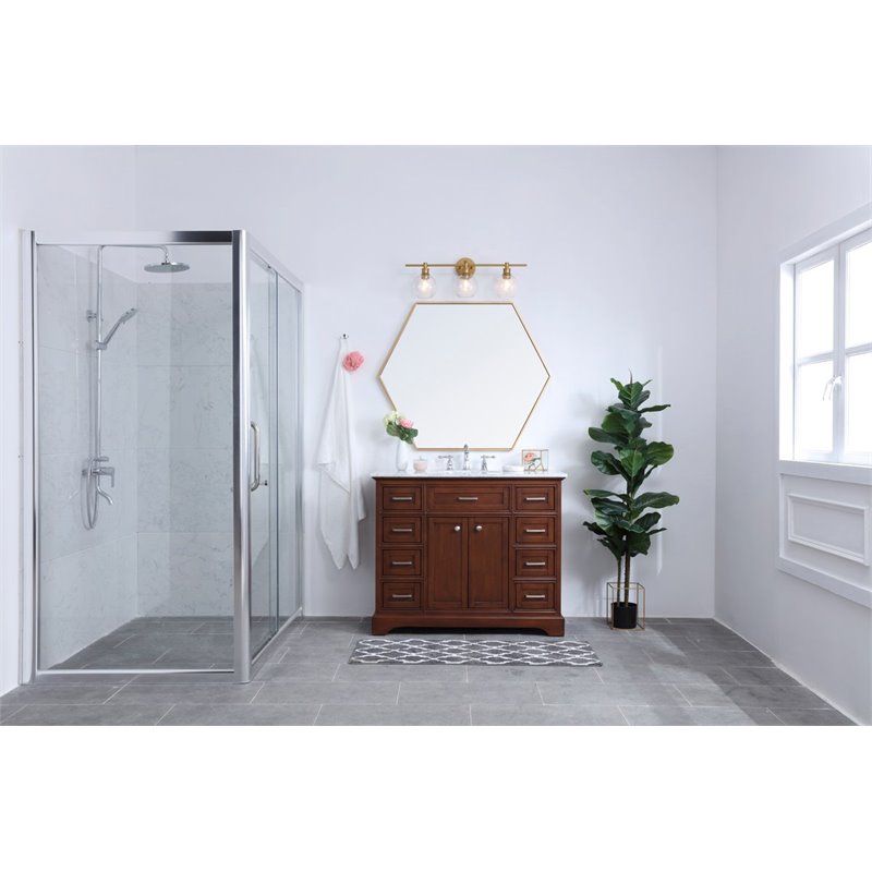 Living District Collier 3-Light Metal Wall Sconce in Brass and Clear Glass