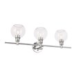Living District Collier 3-Light Mid-Century Metal Wall Sconce in Chrome/Clear