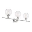 Living District Collier 3-Light Mid-Century Metal Wall Sconce in Chrome/Clear