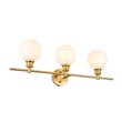 Living District Collier 3-Light Metal Wall Sconce in Brass and Frosted White