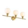 Living District Collier 3-Light Metal Wall Sconce in Brass and Frosted White