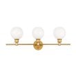 Living District Collier 3-Light Metal Wall Sconce in Brass and Frosted White
